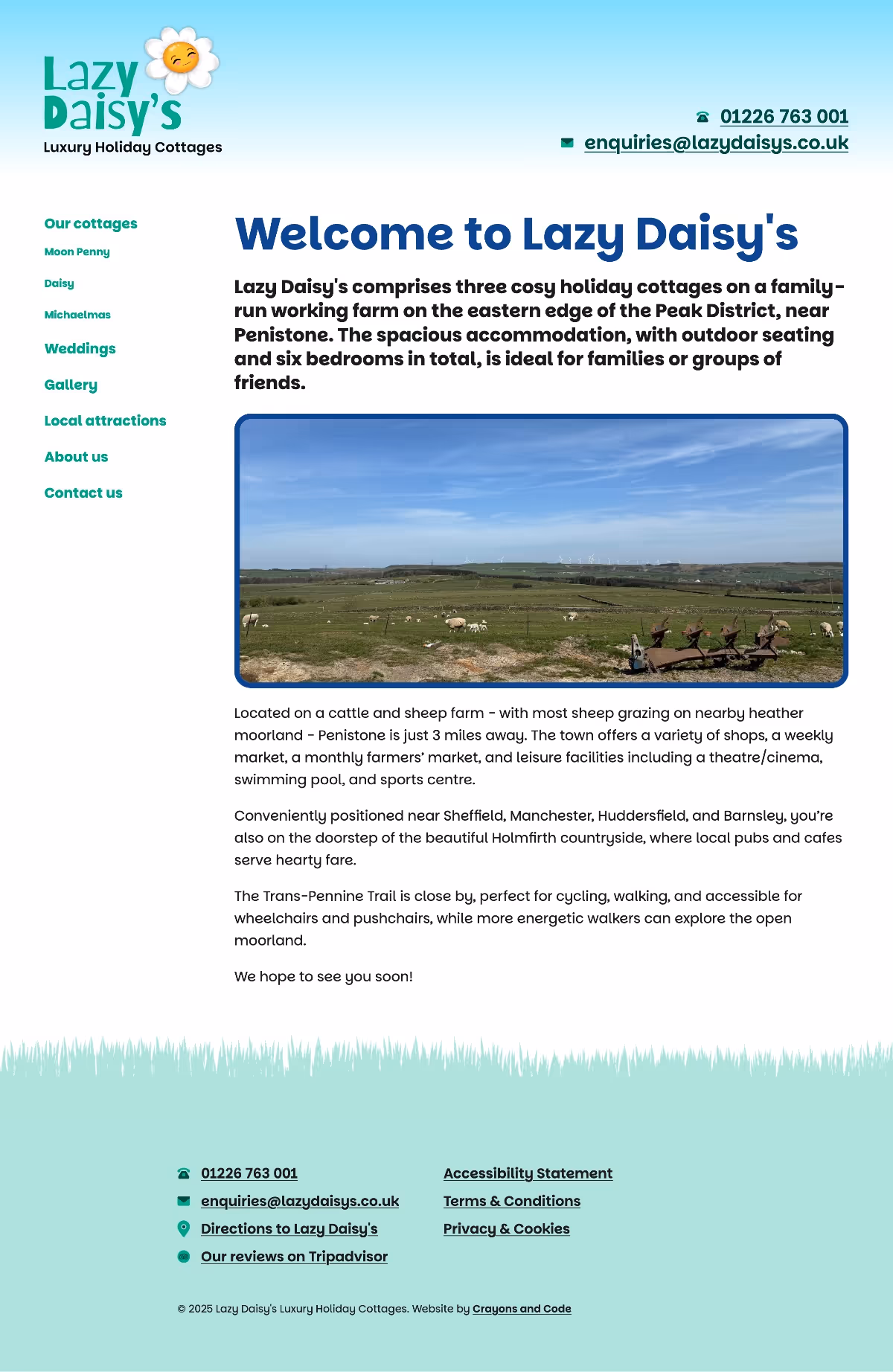 A screenshot of the new website on desktop